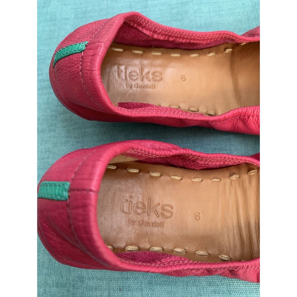 Tieks by Gavrieli Women's Ballet Flats Size 6, Fuchsia Pink Matte, Leather Shoes - Picture 2 of 7